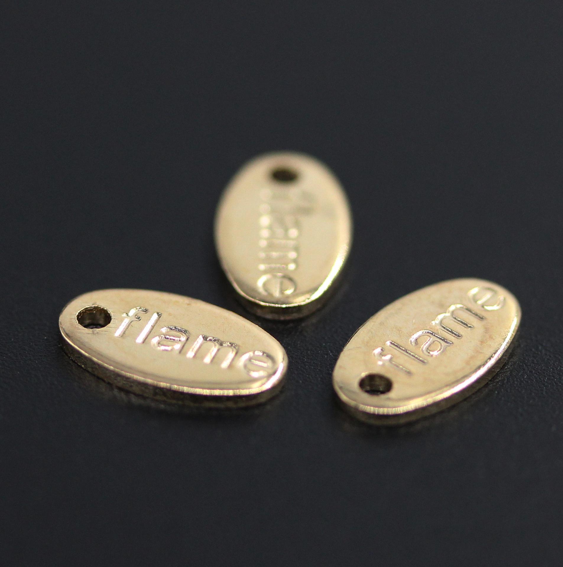 Pendant Necklace Tail Chain with LOVE/Flame Letter Piece - DIY Jewelry Accessories