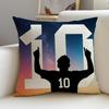 PFootball Stars Cushion Cover Natural Linen Pillowcase Set AllinOne Decor for Sofa Bedroom  Chair