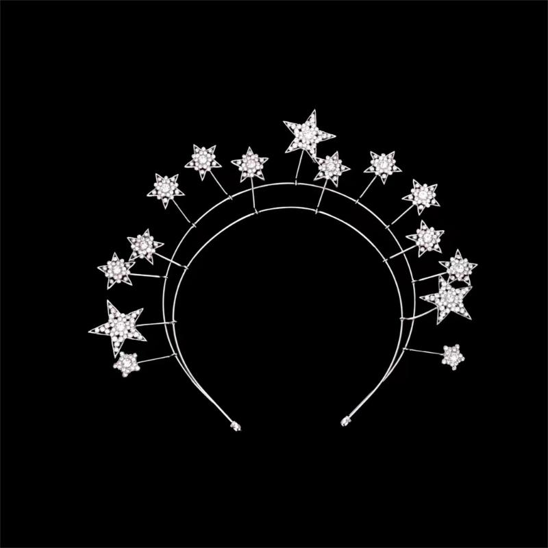 Wedding Tiaras Star Tiaras Headband Bride Tiaras Wedding Rhinestones Headband