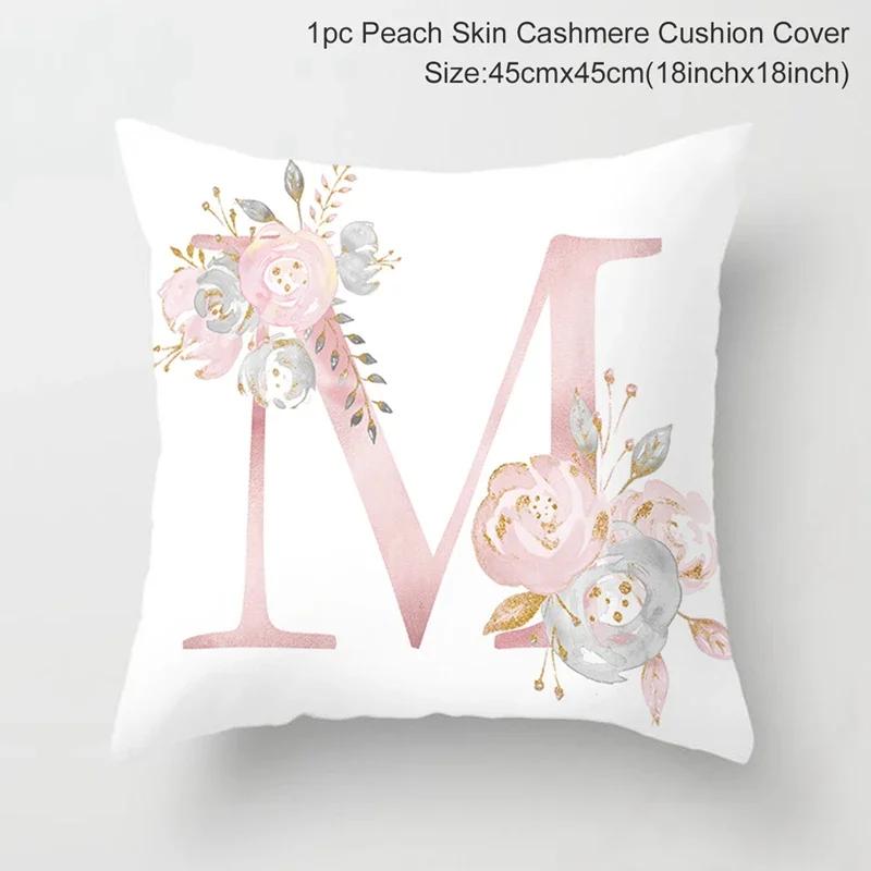 45X45Cm Pink Letter Cushion Pillowcase Decorative Sofa 40X40Cm Pillow Cases Autumn Decoration