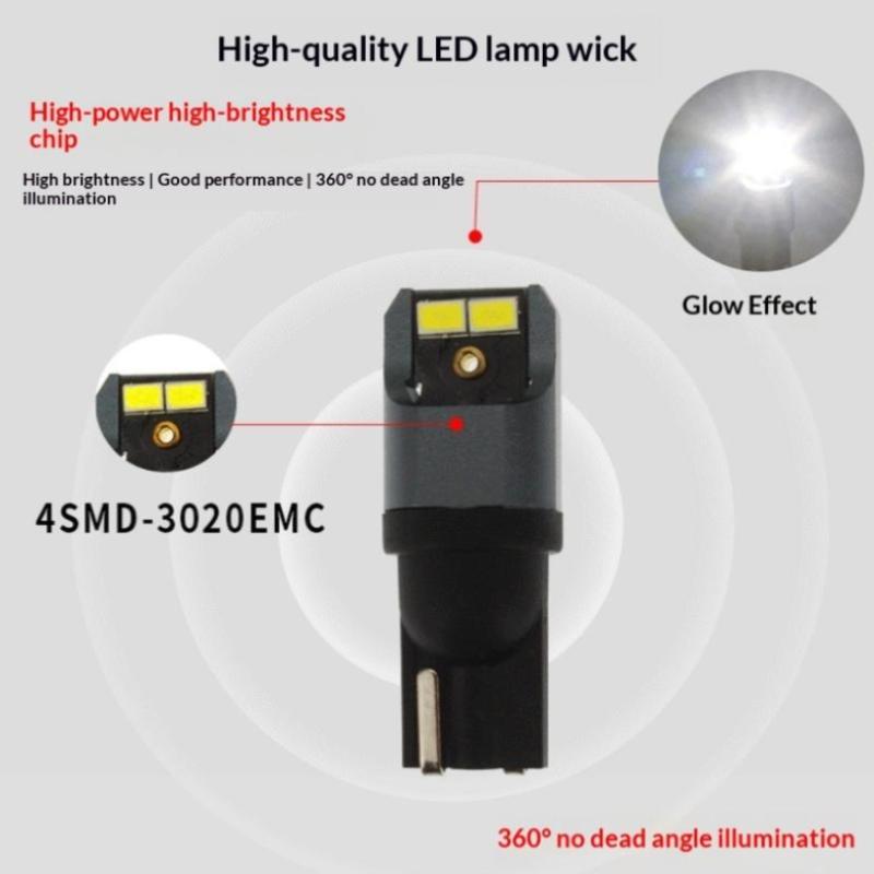

2Pcs Led T10 6000K W5W 194 Ledriving White Car Reading Bulbs Door Lamps Interior Light 2pcs