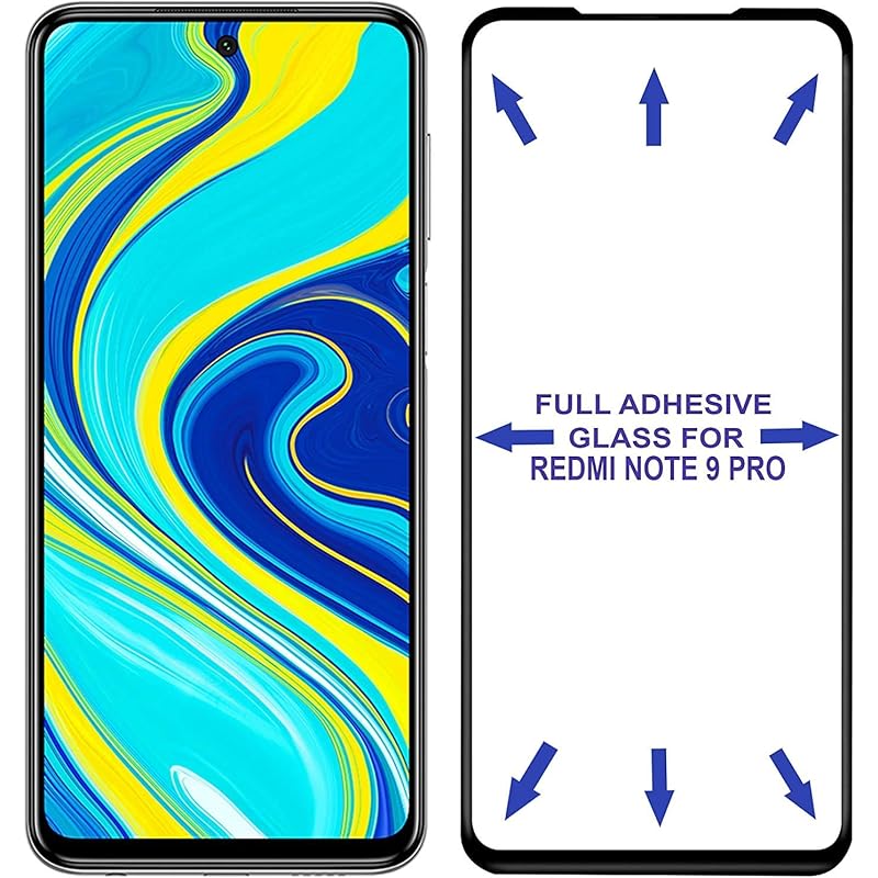 

Careflection Premium 10D Tempered Glass Screen Protector Guard For Redmi Note 9 Pro Max And Redmi Note 10 Lite Black 9 чорний