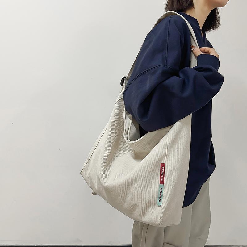 Crossbody Bag Women's Large Capacity Canvas Bag Student Class Commuter Shoulder Bag