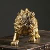 Resin Golden Lion King Statue Decorative Figurines for Desktop Fengshui Animal Ornaments Home Living Room Office Desk Decor