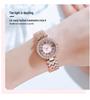 Diamond-Studded Minimalist Quartz Bracelet Watch with Pearl - Elegant and Luxurious Fashion Gift