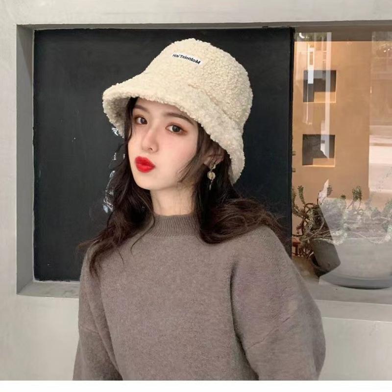 Autumn and Winter Women Warm Fisherman Cap Embroidered Letters Outdoor Windproof Fashion Caps