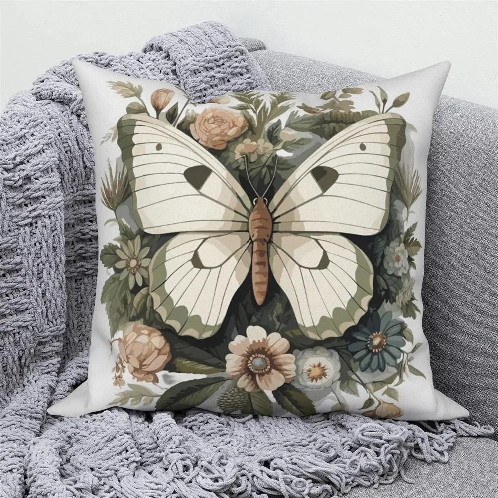 Home Decoration Cushion Cover Butterfly Flower Pillow Cover Sofa Car Decoration Pillow Cover