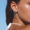 Geometric Stud Earrings Stainless Steel Tassel Earrings Fashion Zircon Stud Earrings  for Women