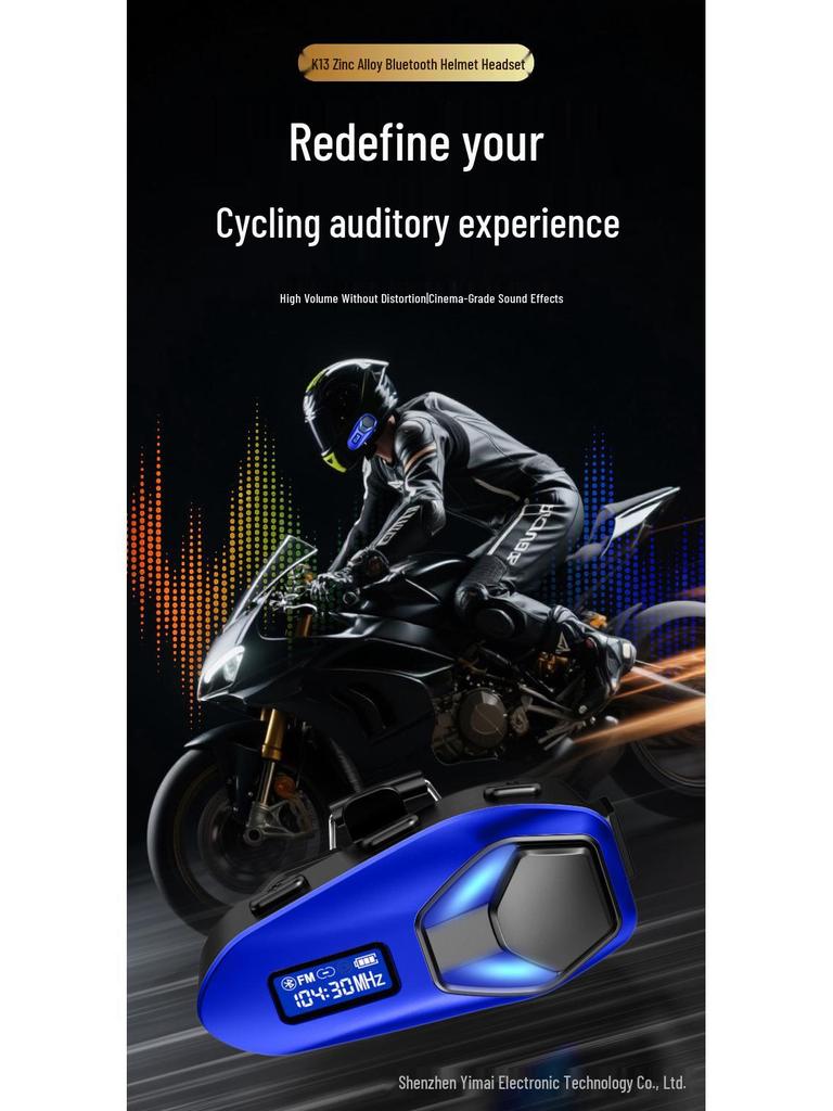 Auricolare Bluetooth per Casco Transfrontaliero: Interfono, Radio FM, Microfono Morbido/Rigido, Impermeabile, Lunga Durata della Batteria