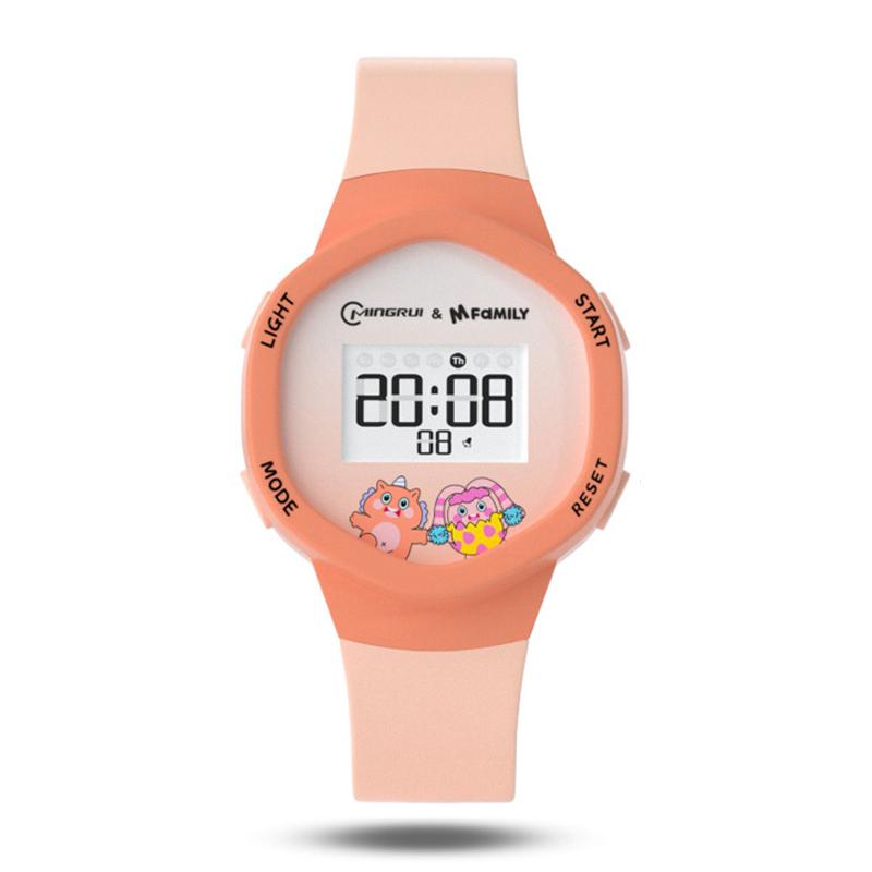 Детские спортивные часы с будильником, детские цифровые часы, водонепроницаемые студенческие электронные наручные часы оранжевый