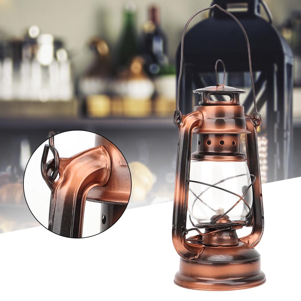 Vintage Kerosene Lamp Iron Lantern Light Night Light Decoration Gift Bronze Color