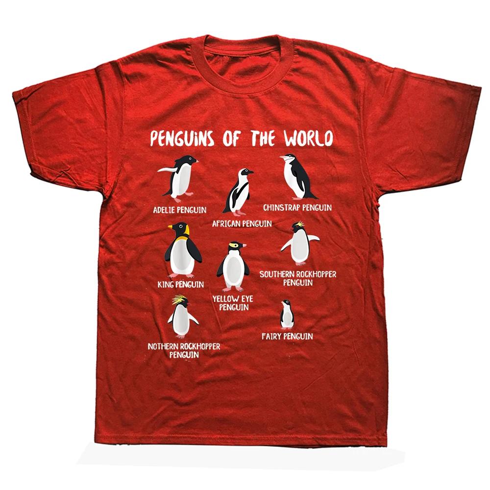 Penguins of the World Funny Animals Cute Penguin Tee Tops Round Neck ShortSleeve Fashion Tshirt Clothing Casual Basic Tshirts S