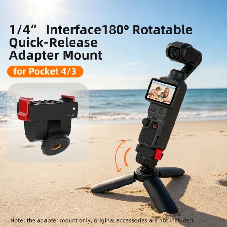 Compactly Quick Detach Brackets For Pocket 4/3 Cameras Quick Release Adapter With 180Degree Flexible Tilt Extension Base