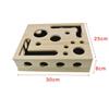 Interactive Wooden Cat Puzzle Toy with 3 Balls Tunnel Bell Ball Indoor Hunting Entertainment Play Toy for Kittens Training Box