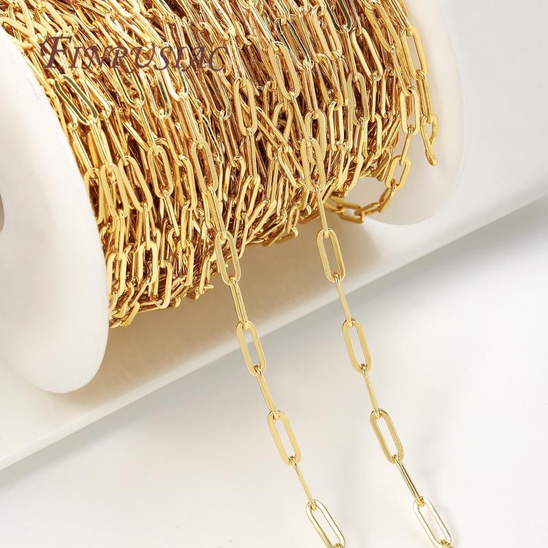 Multiple Styles 1 Meter 18K Gold Plated Brass Necklaces&Bracelets Chains Quality DIY Jewelry Accessories Chain For Needlework