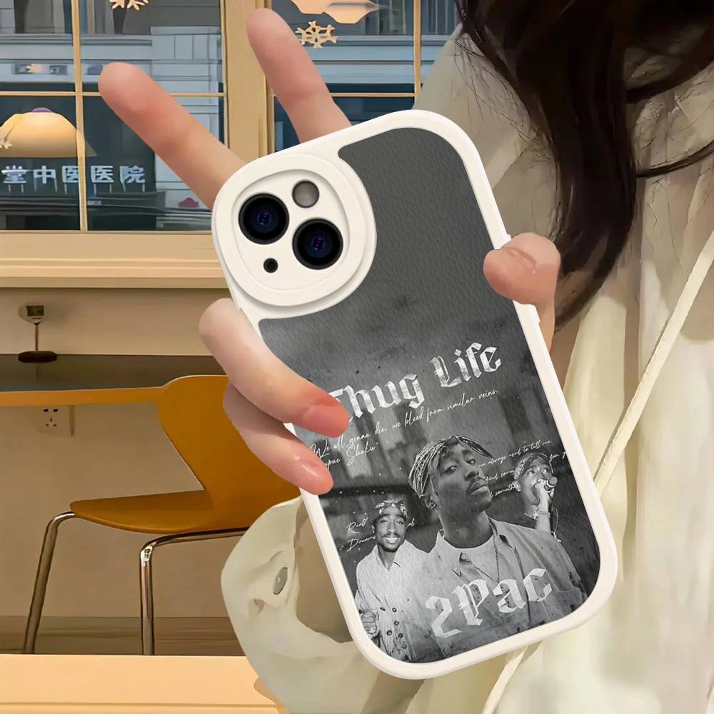 2Pac Hip Hop Singer Phone Case For IPhone 16 15 14 13 12 11 Pro Max Plus Leather Cover