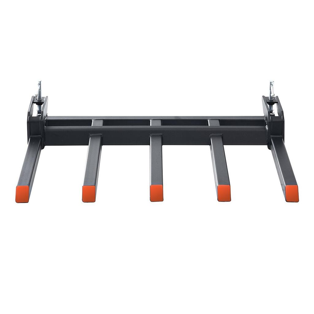 Clamp On Debris Forks To 48" Bucket, 2600 Lbs Capacity Heavy Duty Clamp On Pallet Forks Bucket Attachments, Fit for Loader Bucket Skidsteer Tractor To