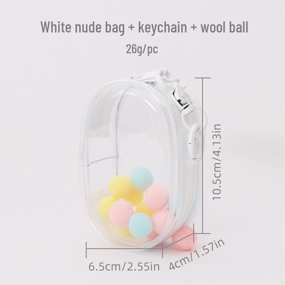 10cm Transparent Dustproof PVC Blind Box Display Bag - Mini Cute Ins Style Stroller Bag with Pendant Holder