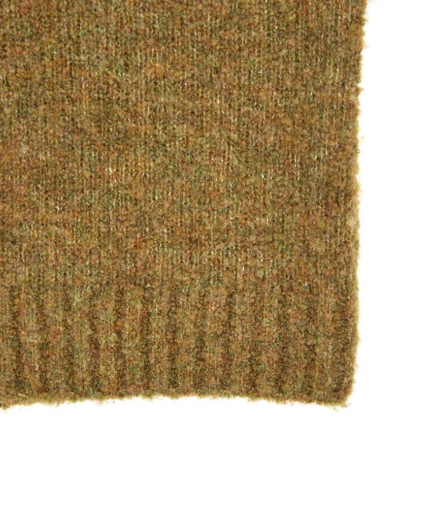 NOIRER FOR WOMAN Boucle V-Neck Oversized Sweater (Orange Green)