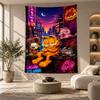 Decorative Tapestry,Garfield Cartoon Printed Wall Art, Lightweight Wall Hanging For Bedroom Background
