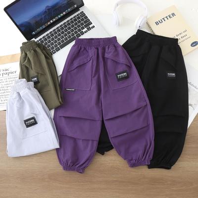 Boys' Summer Quick Drying Work Pants New Thin Style, Medium To Large Children's Loose 9-inch Ice Cold Pants