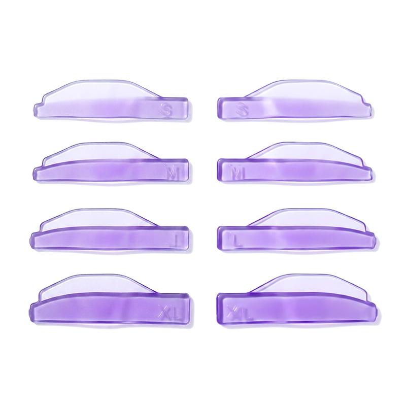 Halbmond-Silikon-Wimpernlifting-Schilde, Rosa 4 Größen S/M/LXL Wiederverwendbare Wimpernwelle-Pads für Salon-Laminierung