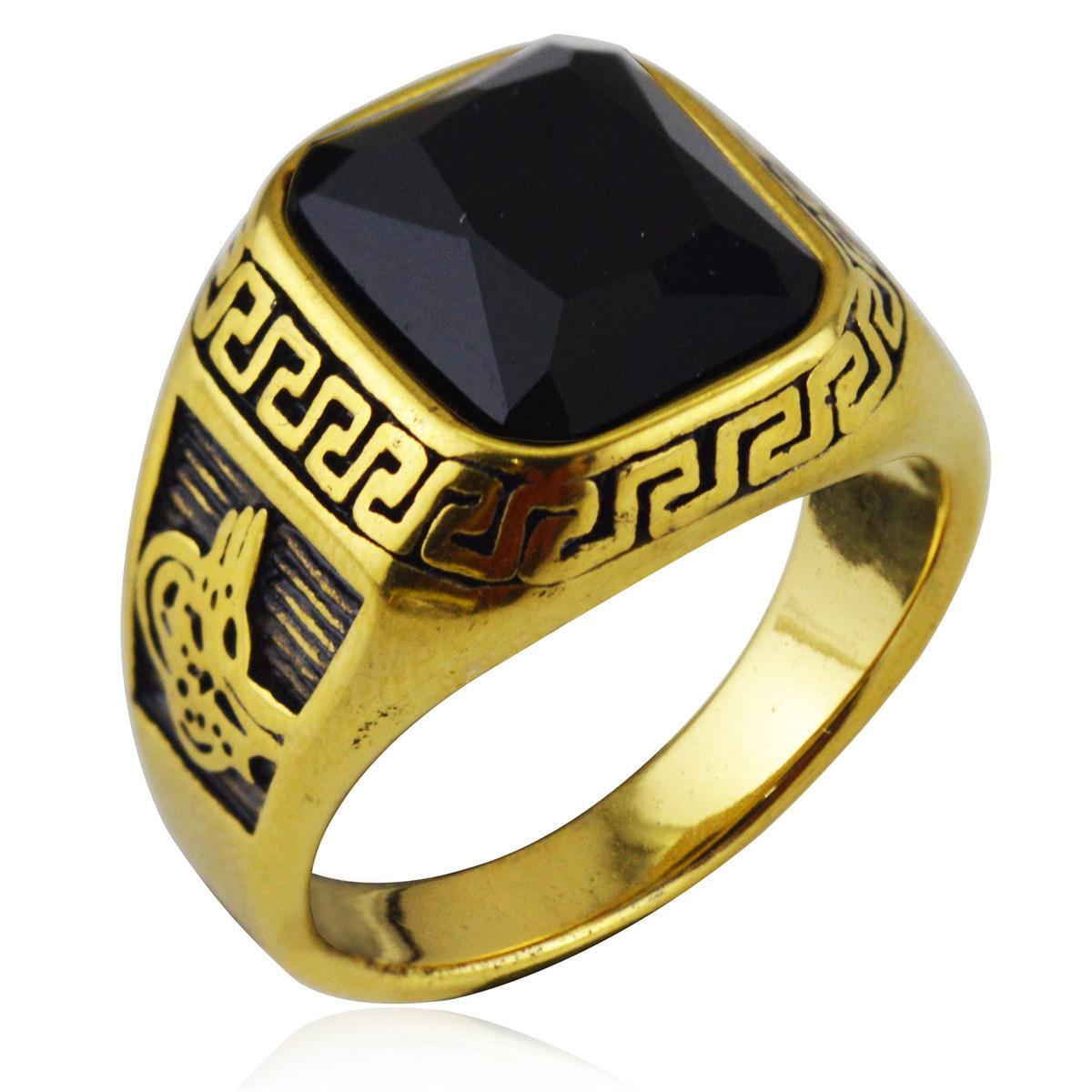 

Стильное кольцо из титановой стали с дизайном Великой Китайской стены и драгоценным камнем, модный аксессуар No. 13