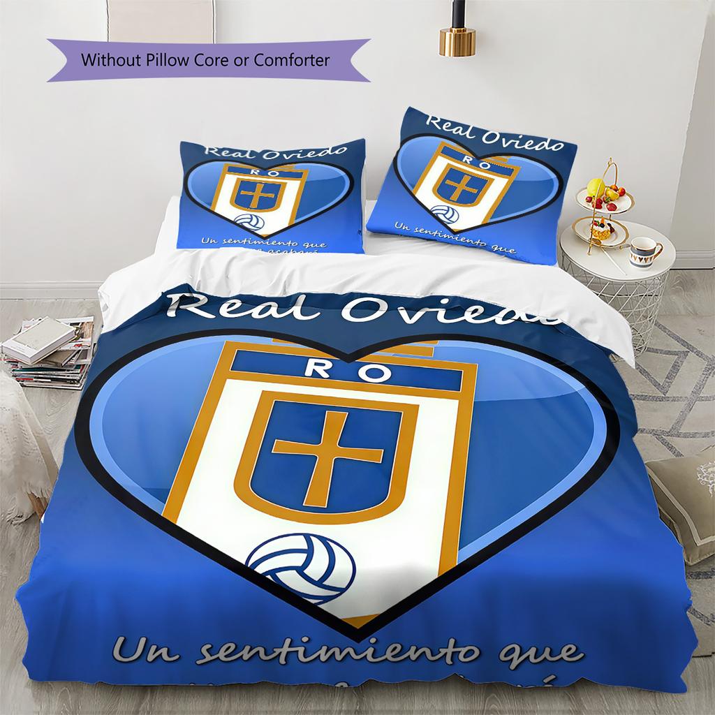 Set Copripiumino Trapuntato Real Oviedo Federa Decorazione per la Casa Regalo di Compleanno (1 * copripiumino + 2 * federa, senza nucleo)