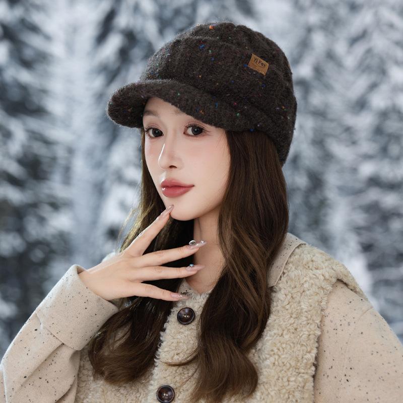 Sequined Cap Autumn and Winter Outdoor Leisure Thickened Thermal Ear Protection Hat Wool Hat