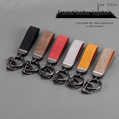 American Creative Frosted Leather Car Keychain: Exquisite, Personalized Hand Rope Pendant for Men and Women