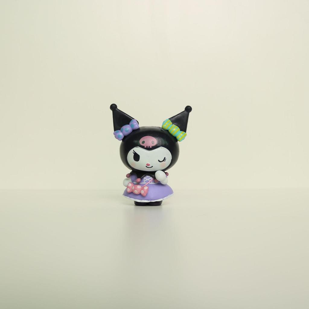 6 Purple Egg-Smashing Kuromi Figure Dolls - Creative Melody Toy Gift