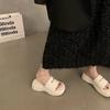 Slippers with Skirts, Summer Muffin Thick-bottomed One-word Drag, Women's Year Increases, Black Outer Wear Sandals, Korean Version Trend
