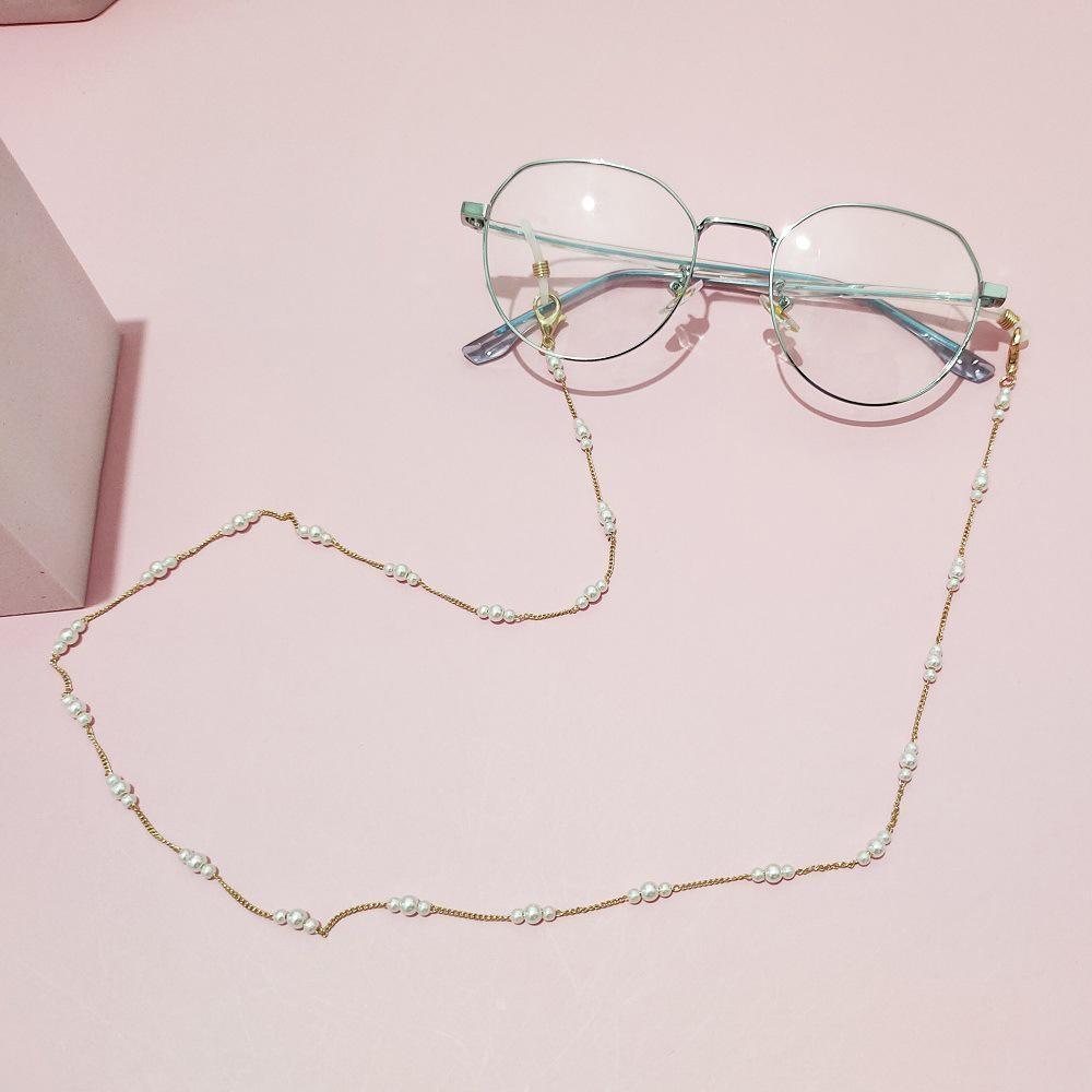 Simple Pearl Mask Chain Multi-use Earphone Anti-lost Lanyard Necklace Color Love Glasses Chain
