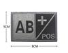 Sea Customer 8X5CM Tactical Helmet Blood Type Morale Patch - Embroidered Fabric Badge for Outdoor Backpacks.