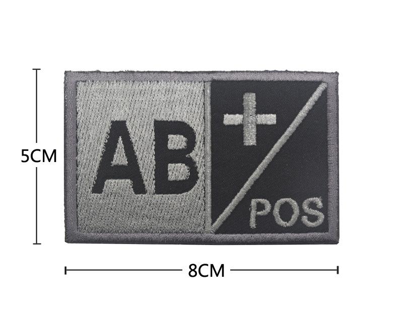 Sea Customer 8X5CM Tactical Helmet Blood Type Morale Patch - Embroidered Fabric Badge for Outdoor Backpacks.