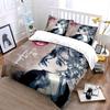 Pop Art Portrait with Red Lips Bedding Duvet Cover Set Duvet Cover Pillowcases  (1*Duvet Cover 2*Pillowcases, Without Duvet Insert)