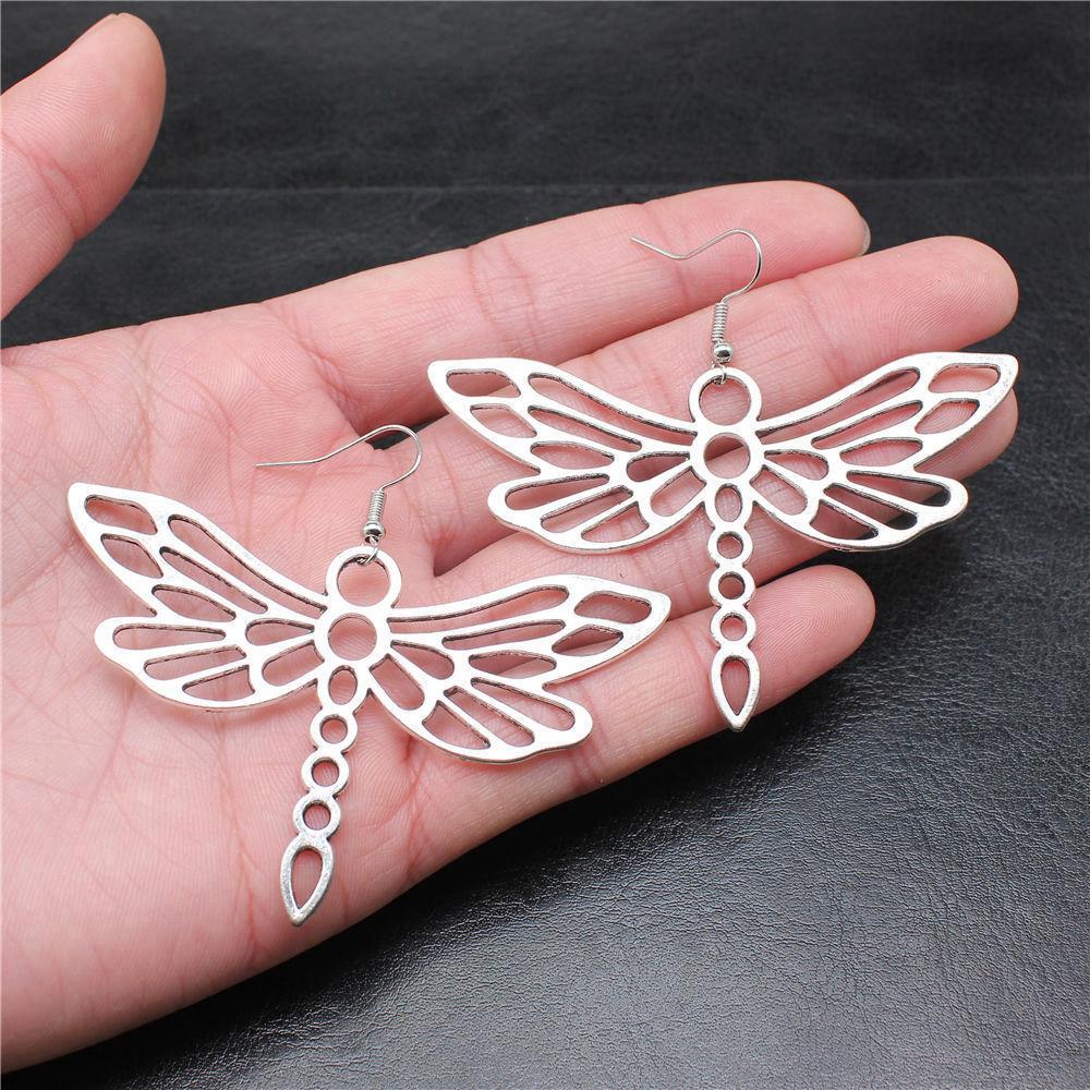 Hängeohrring Libelle Schmetterling Vintage Schmuckzubehör Ohrringgröße 18x19mm QE009