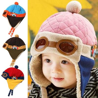 Baby Infant Hats Boys Winter Warm Caps Hats Beanie Pilot Crochet Earflap Hats UK