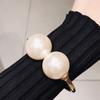 Gold Wide Cuff Bangles Jewelry Curtain Buckle Punk Pearl Geometric Bracelet  Women