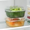 2 Layer Refrigerator Storage Box Vegetable Fruit Box Kitchen Drain Basket Food Multifunction Organizers with Lid Large Capacity
