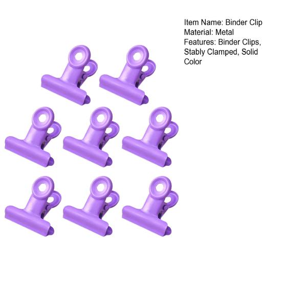 8PCS Binder Clips Round Tail Safety Design Metal Clips Stable Clamping Force Macaron Fresh Color Clips Rust Resistant Office School Supplies