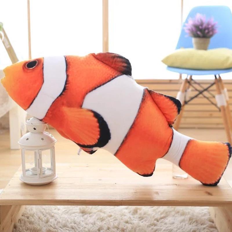 

Плюшевая игрушка-подушка «Рыба-клоун» - Подарок морское животное 60 cm оранжевый