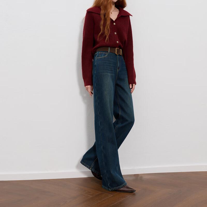 

Sancai 2025 Winter Loose Straight Leg Denim Jeans S 155/64A