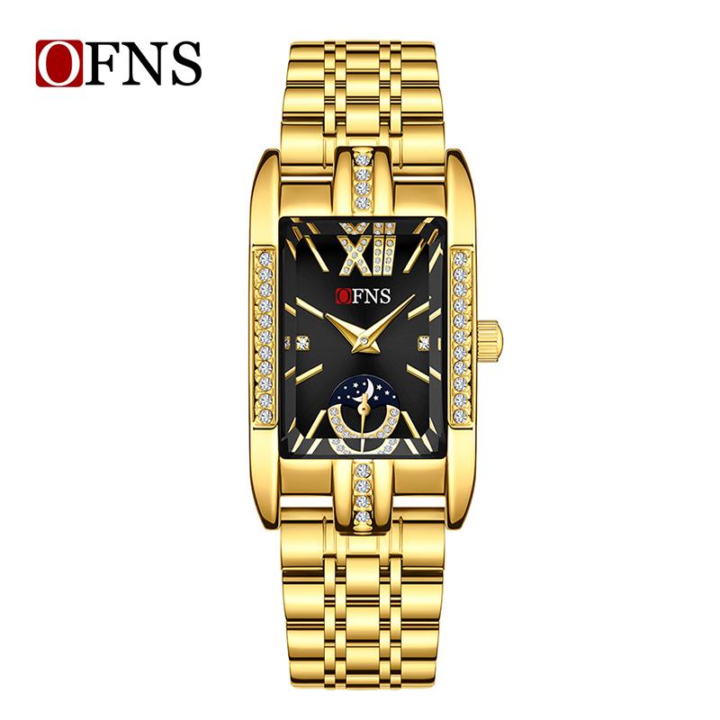 Ofns 1633 Elegant Ladies Quartz Watch Water-resistant Steel Bracelet Casual Fashion Business Watches For Woman Montre Femme