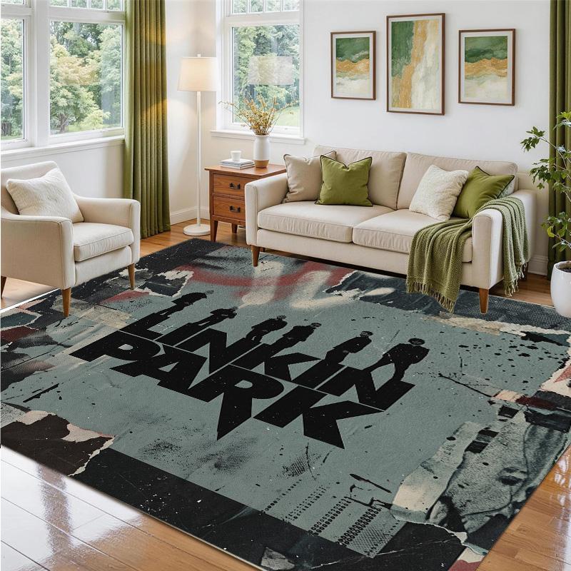 Linkin Park Design Crystal Velvet Rug Soft Decorative Mat for Bedroom Entrance
