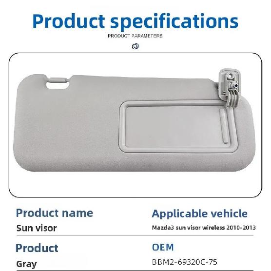 For Mazda 3 2010 2011 2012 2013 grey interior visor wireless BBM2-69320C-75