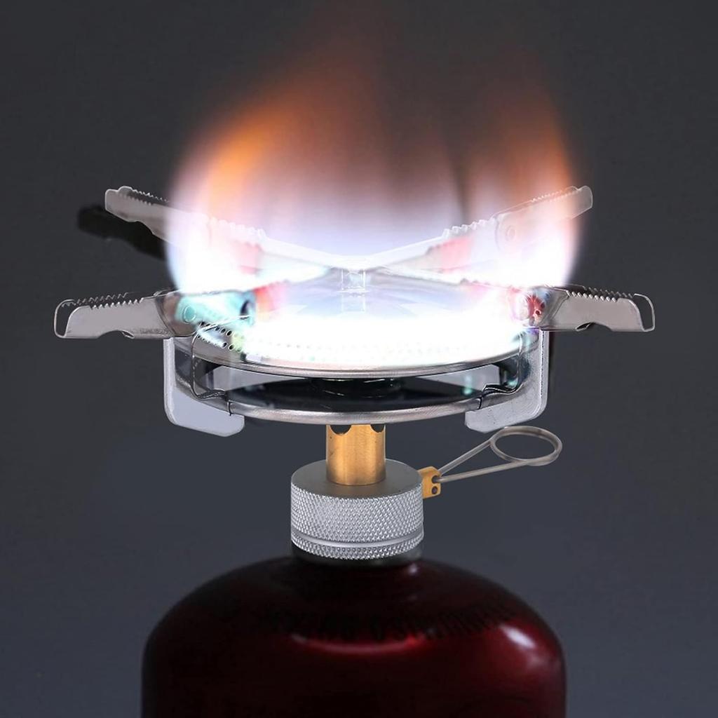 Windproof Outdoor Camping Gas Stove Portable Foldable Backpack Electronic Stove Head for Cooking Picnic Hiking Mountaineering Equipment