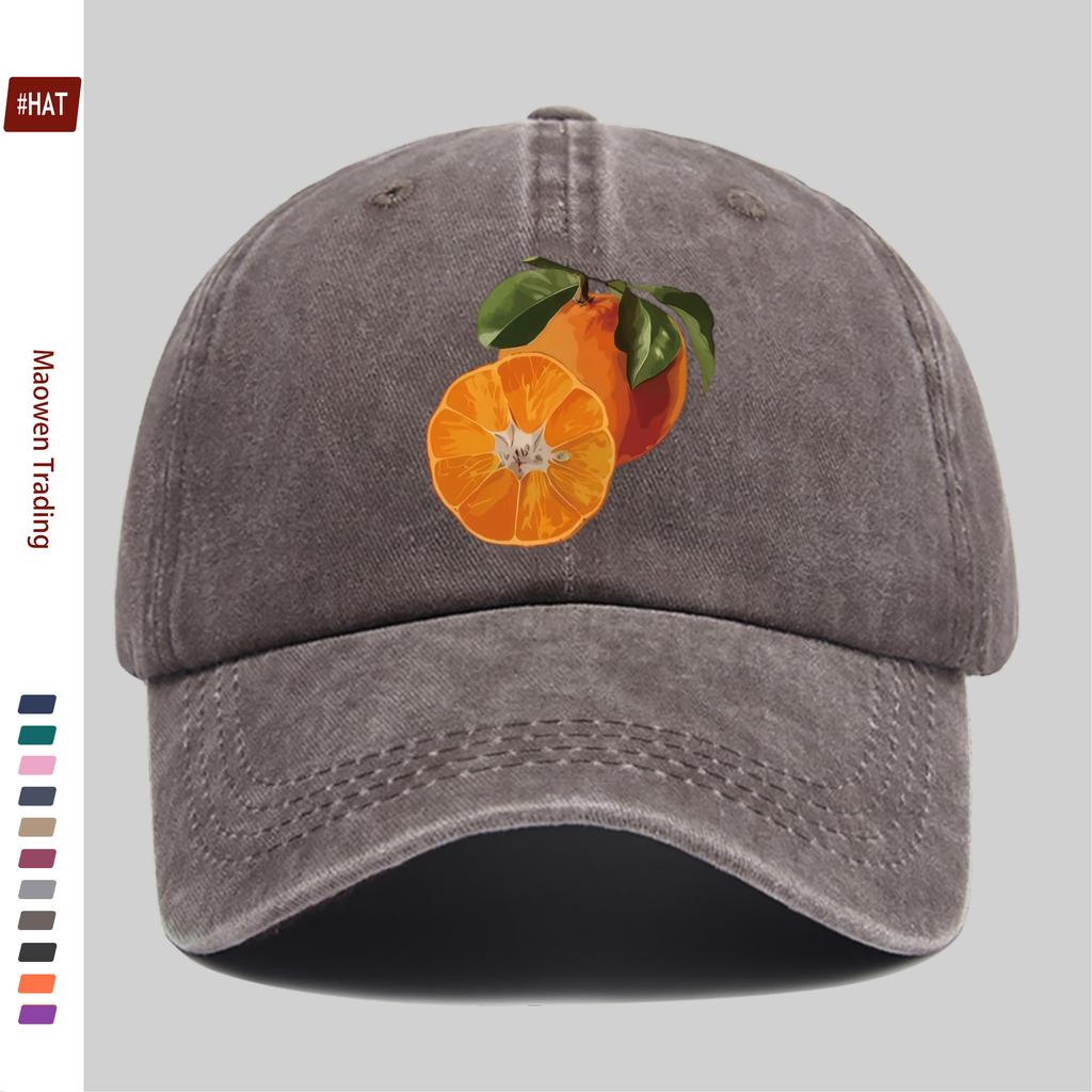 Pc stuks Citrus Print Trucker Cap voor Mannen Vrouwen Verstelbare Gesp Riem Lichtgewicht Vintage Baseballpet met Citrusvrucht