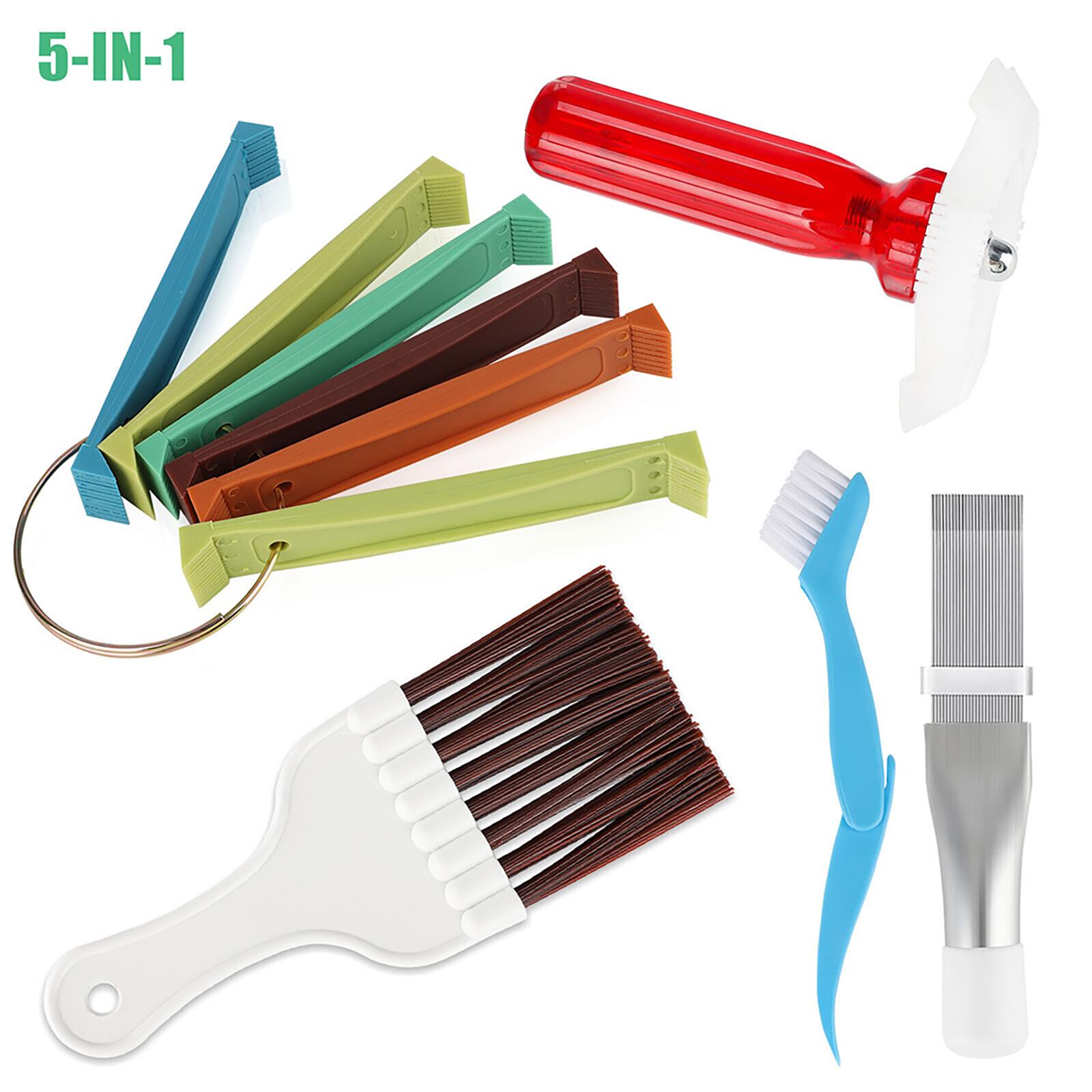 

5pcs Air Conditioner Fin Cleaner Set 3 Different Condenser Fin Straightener 2 Different Condenser Brush Clean Set as shown #1