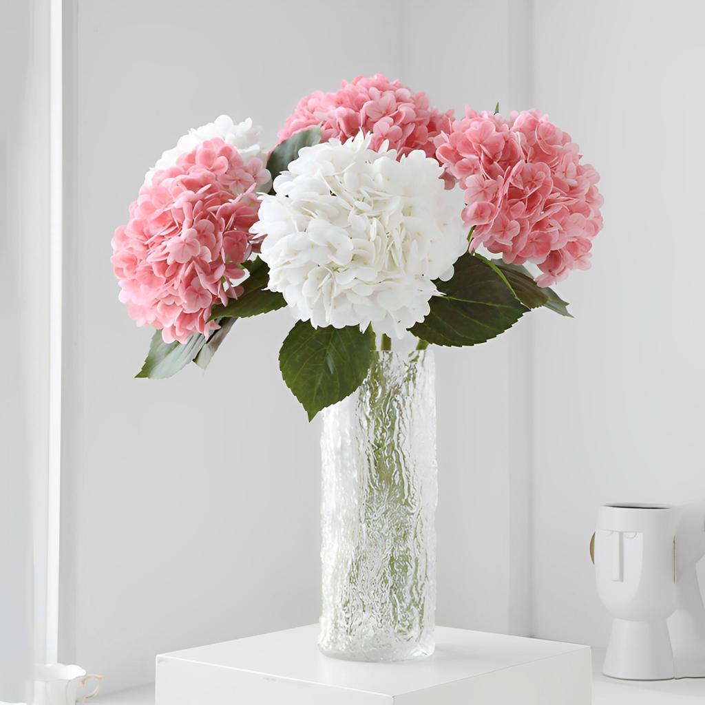 Simulated 3D Feel Large Hydrangea, Wet Feeling High-End Home Living Room Decoration Wedding Flower Arrangement Hydrangea Fake Flower